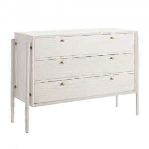 Comoda alba din lemn 125 cm Trenia Thai Natura
