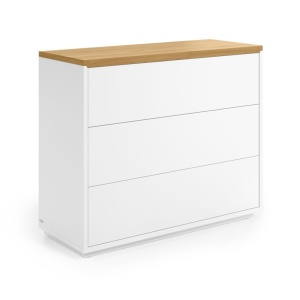 Comoda alba/maro din lemn 90 cm Abilen Kave Home