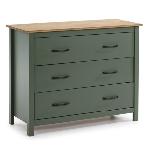 Comoda maro/verde din lemn 100 cm Miranda Quiet Object