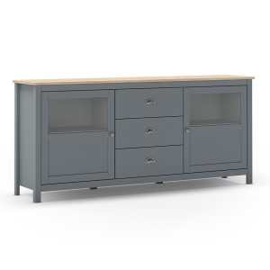 Comoda maro/verde khaki din lemn 180 cm Misti Quiet Object