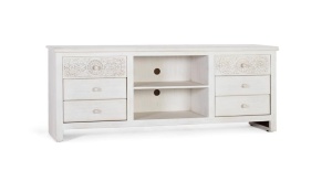 Comoda TV alba din lemn 180 cm Easy Giner y Colomer