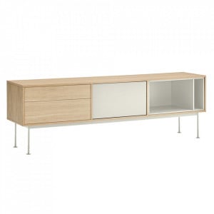 Comoda TV crem/maro din metal 180 cm Yoko Teulat