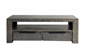 Comoda TV gri din lemn de mango 130 cm Iron Craft Invicta Interior
