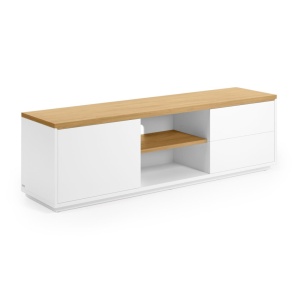 Comoda TV maro/alba din lemn 150 cm Abilen Kave Home