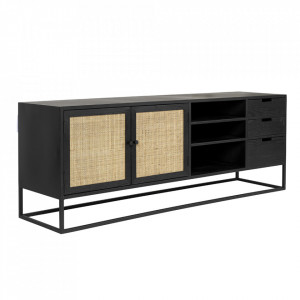 Comoda TV maro/neagra din metal 150 cm Botan Quiet Object