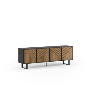 Comoda TV maro/neagra din metal 161 cm Alana The Home Collection