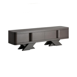 Comoda TV neagra din lemn 200 cm Rize Vical Home