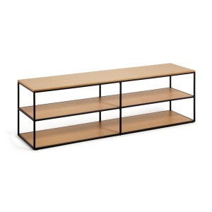 Comoda TV neagra/maro deschis din metal 160 cm Yoana Kave Home