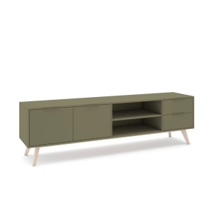 Comoda TV verde din lemn 180 cm Campus The Home Collection