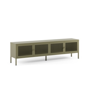 Comoda TV verde din metal 160 cm Fayna 4D The Home Collection