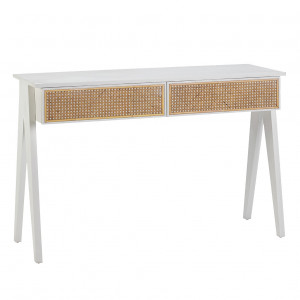 Consola alba/maro din ratan 120 cm Fekina Thai Natura