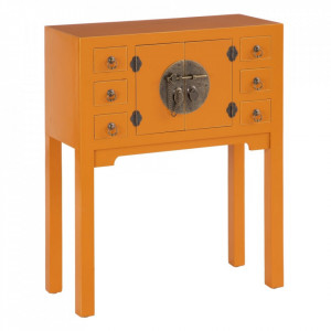 Consola portocalie din MDF 63 cm Matrika The Home Collection