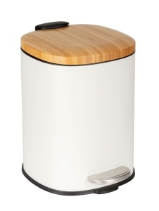 Cos de gunoi alb/maro din metal 3 L Fianema Wenko