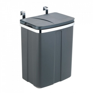 Cos de gunoi pentru usa gri/argintiu din fibre sintetice 12 L Grond Wenko