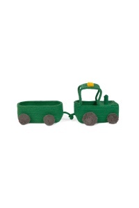 Cos din bumbac verde Tractor Lorena Canals