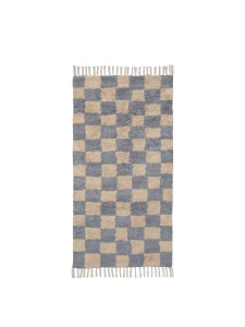 Covor albastru/bej nisipiu din bumbac 80x150 cm Mara Ferm Living