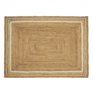 Covor maro/alb din fibre naturale 200x250 cm Froma Thai Natura