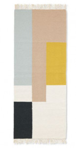 Covor multicolor din lana si bumbac 70x180 cm Kelim Squares Ferm Living