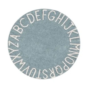 Covor pentru copii albastru/crem din bumbac 150 cm ABC Vinatge Lorena Canals