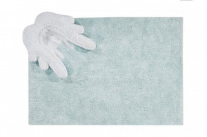 Covor pentru copii albastru din bumbac 120x160 cm Puffy Wings Lorena Canals