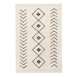 Covor pentru copii crem/negru din bumbac 170x240 cm Bereber Rhombs Lorena Canals