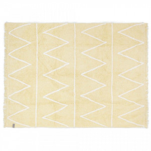 Covor pentru copii galben din bumbac 120x160 cm Hippy Lorena Canals