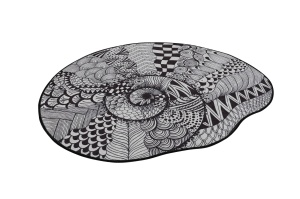 Covoras de baie alb/negru din fibre sintetice 120 cm More The Home Collection