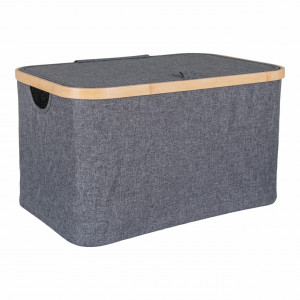 Cutie cu capac din textil gri Noto House Nordic