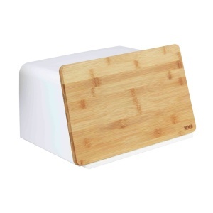 Cutie pentru paine alba/maro din plastic Kubo Wenko