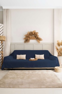 Cuvertura albastru inchis din bumbac 180x300 cm Rio The Home Collection