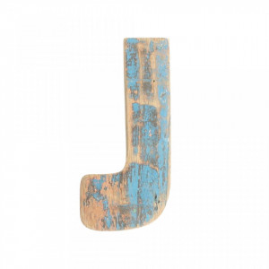 Decoratiune albastra din lemn 18 cm J Raw Materials