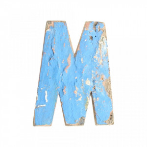 Decoratiune albastra din lemn 18 cm M Raw Materials