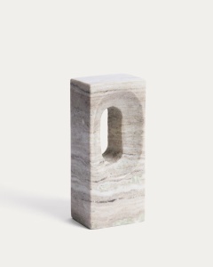 Decoratiune bej din marmura 26 cm Tesh Kave Home