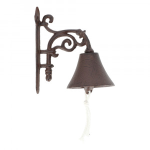 Decoratiune clopotel maro din metal 19 cm Flower Esschert Design