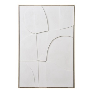 Decoratiune de perete alba din fibre sintetice 60x90 cm Madeline Art House Nordic
