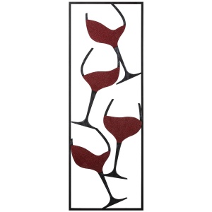 Decoratiune de perete multicolora din metal 32x90 cm Wine - 1 The Home Collection