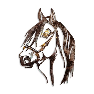 Decoratiune de perete multicolora din metal 38x53 cm Horse - 2 The Home Collection