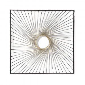 Decoratiune de perete neagra/aurie din metal 90x90 cm Lora Thai Natura