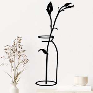 Decoratiune de perete neagra din metal 33x71 cm Reoda The Home Collection