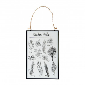 Decoratiune de perete transparenta din sticla 20x30 cm Herbs Esschert Design
