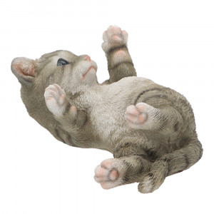 Decoratiune gri/alba din fibre sintetice 8 cm Cat Esschert Design