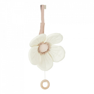 Decoratiune muzicala suspendabila crem/alba din bumbac organic Windflower Cam Cam