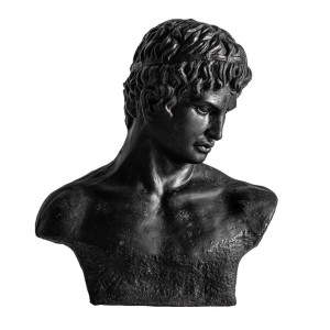 Decoratiune neagra din fibre naturale 58 cm Bust Vical Home