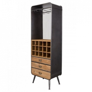 Dulap cu suport sticle din lemn maro 170 cm Vino Dutchbone