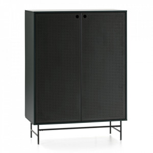 Dulap verde inchis/negru din metal 130 cm Punto Teulat