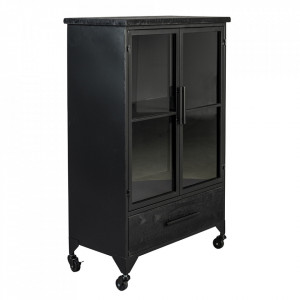 Dulapior negru din lemn de brad si MDF Ferre M The Home Collection