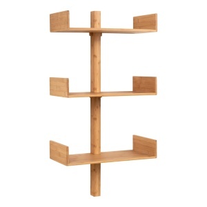 Etajera de perete maro din bambus 102 cm Villa House Nordic