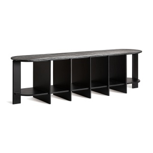 Etajera neagra din marmura 66 cm Nara Vical Home