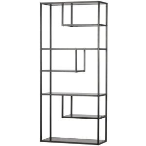 Etajera neagra din metal 188 cm Teun Woood