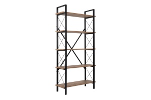Etajera neagra/maro din metal 180 cm Elysian Nordure